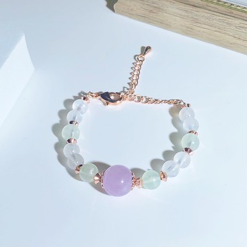 萄葡仙子  月亮石 萄葡石 紫晶 水晶手鏈 天然石 生日禮