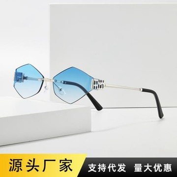 新款無框多邊金屬墨鏡女時尚高級感防紫外線太陽眼鏡跨境潮品批發