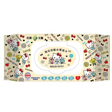 旺寶生醫海洋深層水厚濕巾80抽（加蓋）-手繪塗鴉