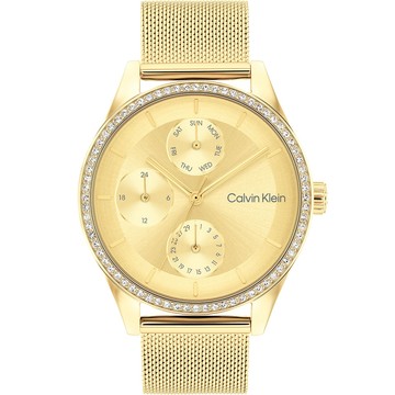 Calvin Klein 凱文克萊 CK SPARK 晶鑽日曆米蘭帶女錶-38mm(25100011)