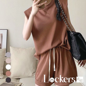 【Lockers 木櫃】夏季直角肩寬鬆無袖套裝 L112052907