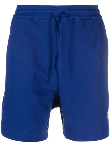 Y-3 - drawstring organic cotton track shorts - men - Organic Cotton - S - Blue