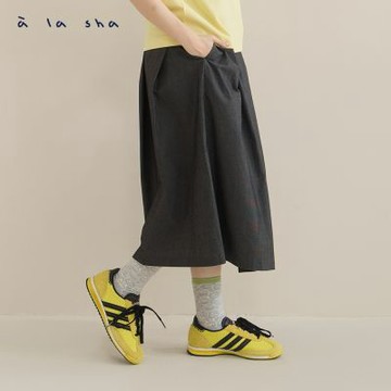 a la sha 斜褶氣質長裙