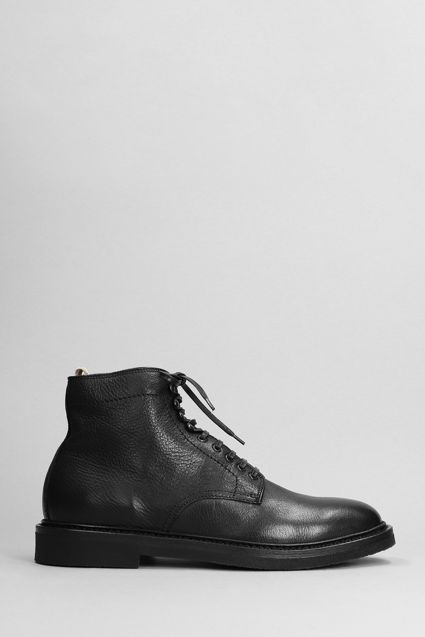 Officine Creative Hopkins Flexi 203 Ankle Boots In Black Leather