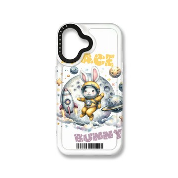 iPhone 16  殼 TRON iPhone 16 登上月球的太空兔兔  載具 MAGSAFE 磁吸 太空殼 透白款 手機殼