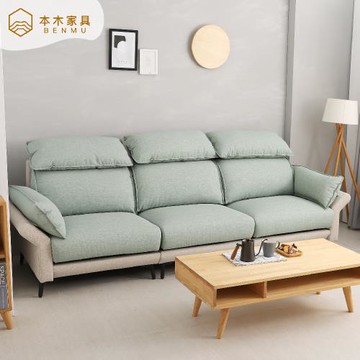 【本木】史努比 舒適靠枕貓抓皮功能沙發 4人坐