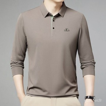 男士長袖polo衫 長袖polo衫男 男長袖polo衫 秋冬新款男士長袖T恤 翻領刺繡POLO衫 百搭男裝上衣打底