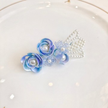 客制 纏花 春仔花 和服發飾 天然真絲 蠶絲 玫瑰花髮夾