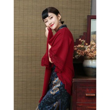 小披肩斗篷古風喜婆婆夏季中長款配裙子旗袍外搭外套薄款針織開衫