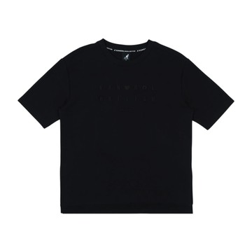 KANGOL 短T 黑色 落肩 開衩 繡花 短袖 中性 6625101520