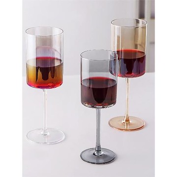 法式浪漫水晶玻璃高腳杯香檳杯ins博主款紅酒杯葡萄酒杯直筒杯子