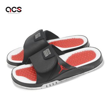 Nike 拖鞋 Jordan Hydro XI Retro 男鞋 黑 白 紅 魔鬼氈 運動拖鞋 FN2452-006