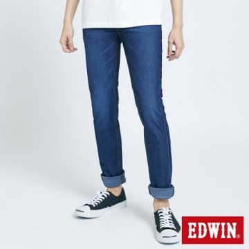 EDWIN 男裝 JERSEYS x EDGE 皮條滾邊窄直牛仔褲-石洗綠