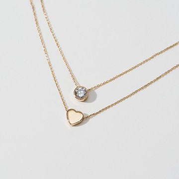 光芒質感愛心項鍊(共3色/雙層)