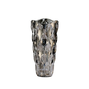 【好物良品】高款_美式輕奢波西米亞水晶玻璃花瓶 花藝花器插花裝飾品擺飾高款 (灰色)