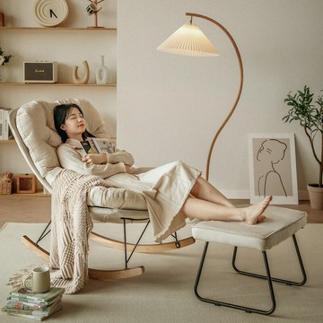 APP下單享點數9% 懶生活搖搖椅家用輕奢懶人休閑椅客廳陽臺搖搖椅大人單人沙發躺椅