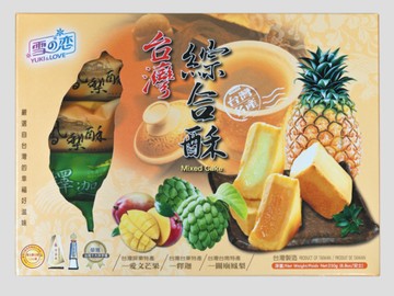 【野味食品】三叔公 雪之戀 綜合酥(蛋素,25gx10入,鳳梨酥*4、芒果酥*3、釋迦酥*3,台灣名產伴手禮,桃園實體店面)