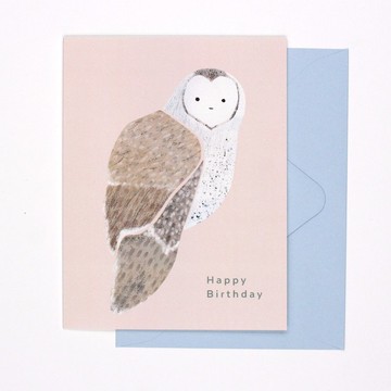 貓頭鷹生日祝福卡