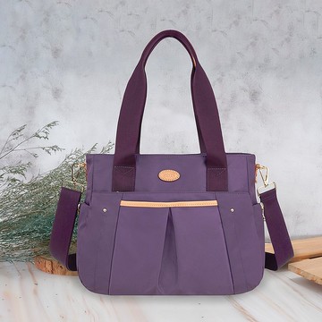 抓皺流線型側背兩用通勤托特包82720(紫色)