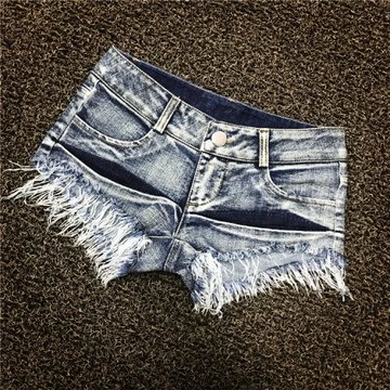 夏秋季毛邊懷舊色笑臉洗水短褲性感顯瘦網紅熱褲夜店鋼管舞歌手