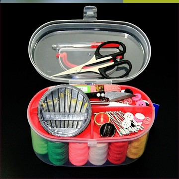 老外婆針線盒家用手工針線盒手提便攜小塑料迷你針線包手縫線縫補