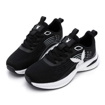 PLAYBOY 人氣酷炫飛織流線爆米花鞋-PY0627黑白