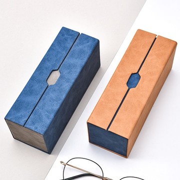 雙層眼鏡盒輕奢高檔複古便攜近視眼睛盒防壓墨鏡盒子抗壓太陽鏡盒