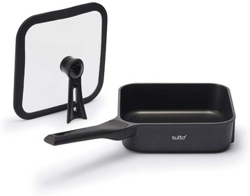 日本  DOSHISHA  sutto 20cm 方型鍋 平底鍋 煎煮兩用 煎鍋湯鍋 四角鍋 方形鍋 附蓋 電磁爐可用 日本代購