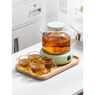 輕奢下午茶具玻璃養生壺泡花茶壺蠟燭煮茶爐加熱底座水果茶壺套裝