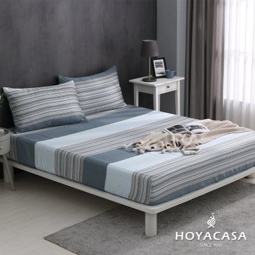 HOYACASA 60支天絲枕套床包三件組- 晴藍天際(單人)