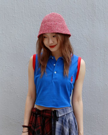 復古再造 短版 Polo衫綁帶背心