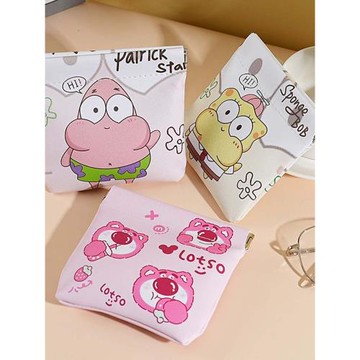 卡通自動閉合有線耳機隨身袋耳機口紅化妝包數碼袋數據線收納包