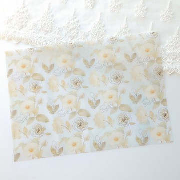 一月白玫瑰描圖紙