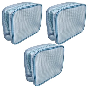 CHIFUN SENHUO 祈樂森活 盥洗包方胖包 3個  粉藍色  18.5 x 15 x 7cm