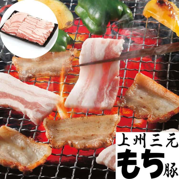 群馬 上州三元もち豚焼肉 B 焼肉用バラ600g ※離島は配送不可