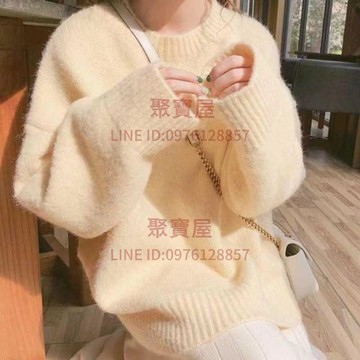 針織衫軟糯風毛衣女裝韓版寬松加厚慵懶學生時尚百搭外穿爆款秋冬新款【聚寶屋】