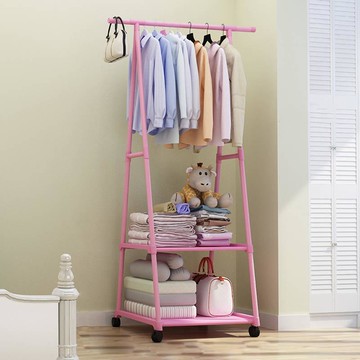 簡易衣帽架落地掛衣架創意衣服架臥室置物架門廳收納鐵藝衣架移動