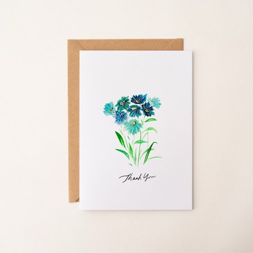 水彩花卉手繪卡片 植物 祝福卡片 生日賀卡 感謝卡 萬用卡 手寫字