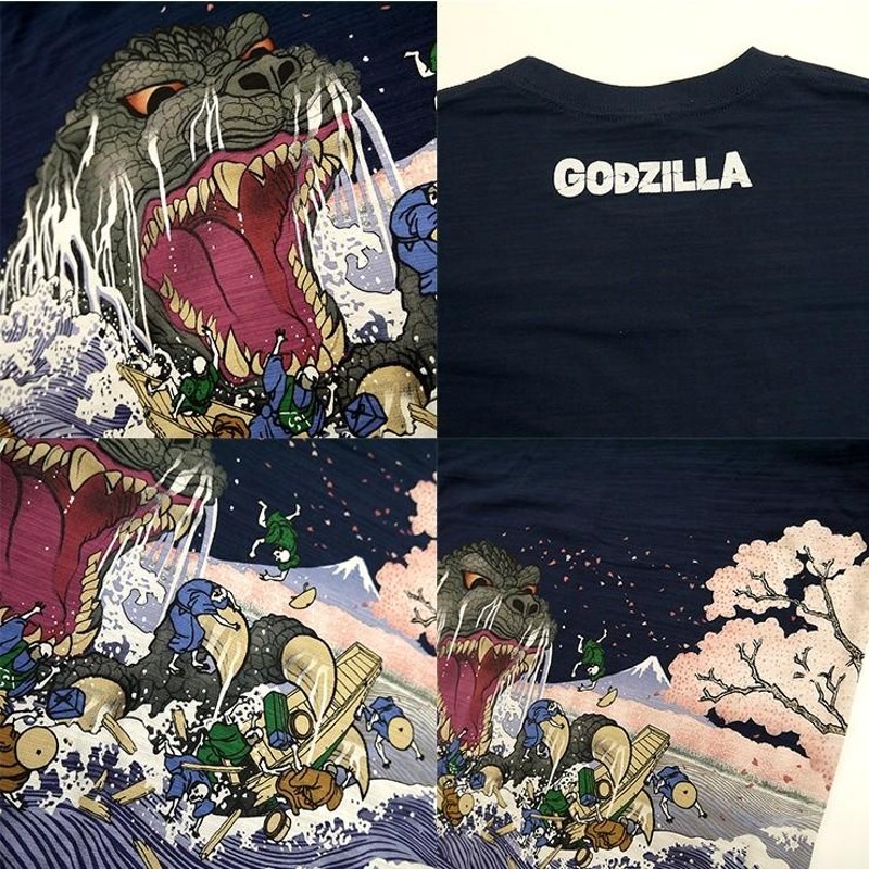 tシャツ メンズ 半袖 ゴジラ GODZILLA 富嶽三十六景 トップス M L XL