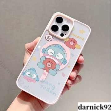 醜萌人魚漢頓iPhone16Pro磁吸手機殼 治愈馬卡龍色系 蘋果i15 14 13 12 11 X 7P 防摔殼