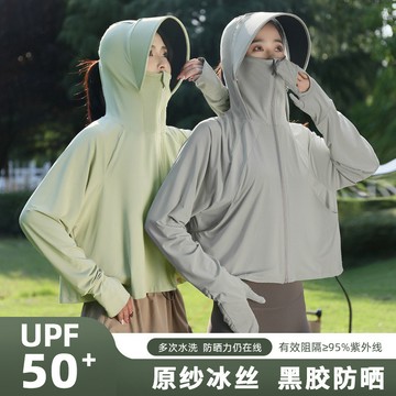 臺灣出貨 防曬衣 女 夏季 2025新款 黑膠帽檐 戶外 防紫外線 冰絲 騎車 薄防曬服