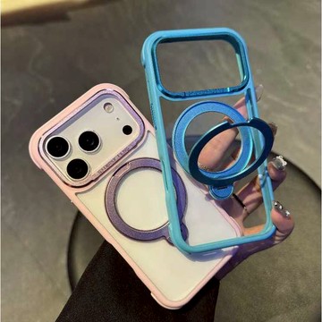 360°旋轉支架 高透磁吸 保護殼 防摔殼 適用於 iPhone 17 16 15 14 13 Pro max 手機殼