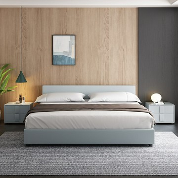 優樂悅~萊品工廠 日式輕奢皮床1.8主臥室大床1.5M1.35M酒店出租房特價床