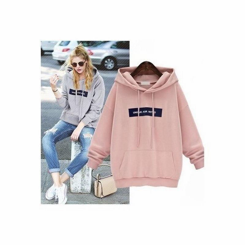 シンプルロゴパーカースウェットレディース裏起毛人気重ね着ボックスビッグロゴ冬大きめwear Com 通販 Lineポイント最大0 5 Get Lineショッピング