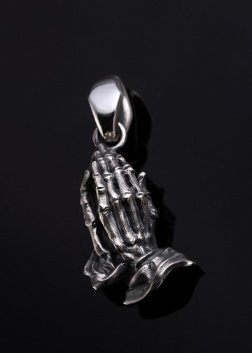 Lightning  Praying Hands Pendant |信仰錢幣閃電祈禱手吊墜項鍊