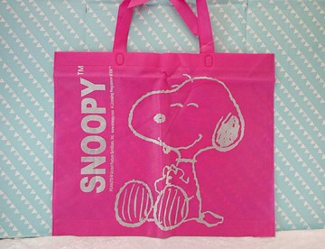 【震撼精品百貨】史奴比Peanuts Snoopy  購物提袋 桃 大 震撼日式精品百貨
