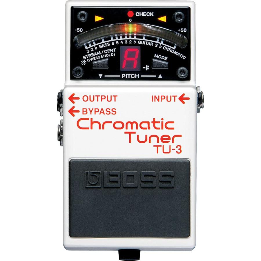 Boss TU-3 Chromatic Tuner Bundle with 10ft Instrument Cable, 6in Patch Cable, and Picks