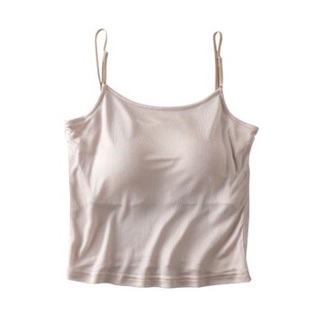天然桑蠶絲帶胸墊一體背心免穿文胸真絲親膚透氣防走光抹胸可外穿