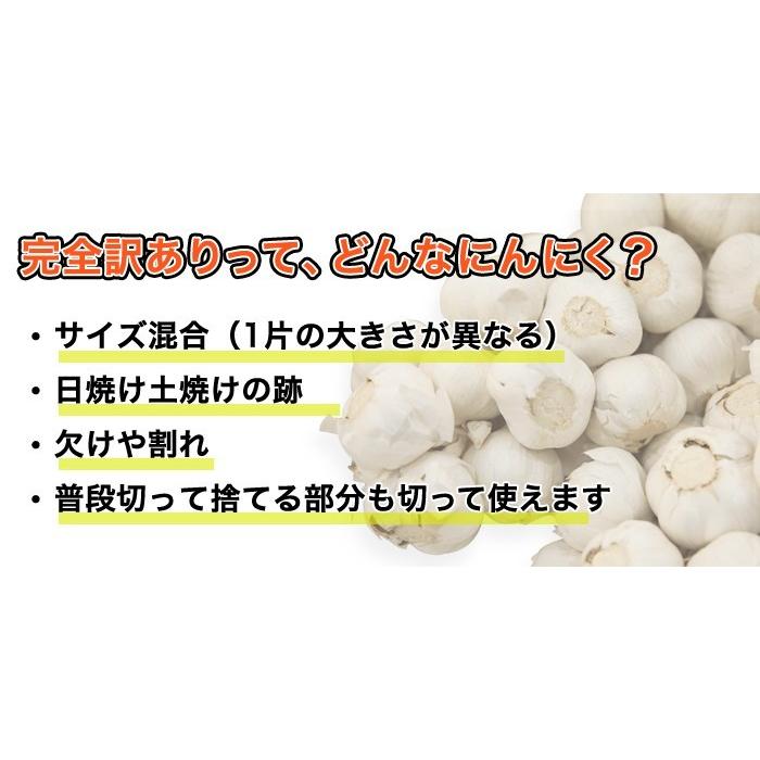 訳あり にんにく 粒不揃い 青森県産にんにく ホワイト六片にんにく 完全訳あり メール便 送料無料