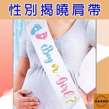 性別裝飾道具 肩帶燙金款 性別派對佈置 性別氣氛道具 性別揭曉 氣氛道具 活動道具 性別背帶 boy or gir